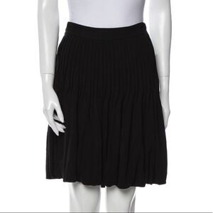 Fendi Black Mini Pleated Zip Closure Lined Bubble Hem Skirt